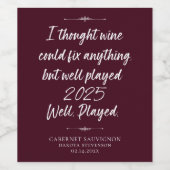 ワインは2020年以外は全て直せる |ユーモアを飲む ワインラベル (シングルラベル)