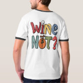 ワインは？メンズリンガーTシャツ🍷👕 Tシャツ (裏面)
