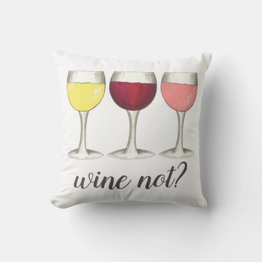 ワインは?レッドホワイトロセメガネワイナリーワイン恋人 クッション (正面)