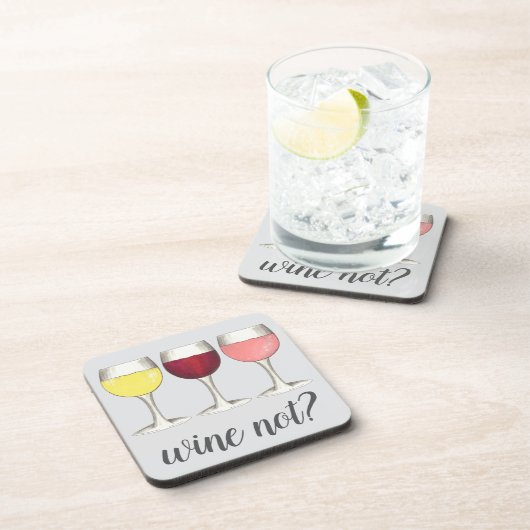 ワインは?レッドホワイトロセメガネワイナリーワイン恋人 コースター (右側)