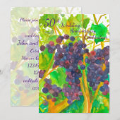 ワインぶどう 50周年結婚記念パーティー招待状 招待状 (正面/裏面)