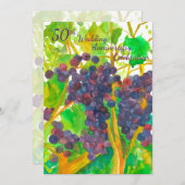 ワインぶどう 50周年結婚記念日パーティー招待状 招待状 (正面/裏面)