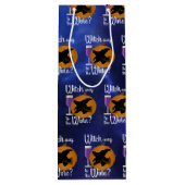 ワインへの面白いハロウィーンの魔女の不気味道 ワインギフトバッグ (裏面)