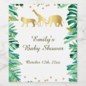 ワインまたはワきらめくインボトルラベルのジャングル動物 ワインラベル (シングルラベル)