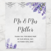 ワインまたはワきらめくインボトルラベルラベンダー ワインラベル (シングルラベル)