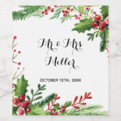 ワインまたはワきらめくインボトルラベル植物色 ワインラベル (シングルラベル)