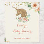 ワインまたはワきらめくインボトルラベルunicorn peach ワインラベル (シングルラベル)