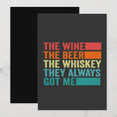 ワインもビールもウイスキーも、いつだって私を捕まえる 招待状 (正面/裏面)