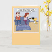 ワインをおもしろい流すかわいい犬 カード (黄色い花)