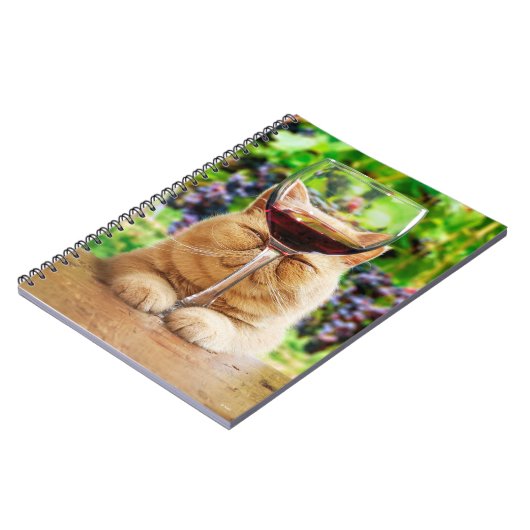 ワインをグラスにした猫 ノートブック (左側)