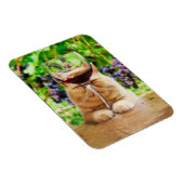 ワインをグラスにした猫 マグネット (右側)