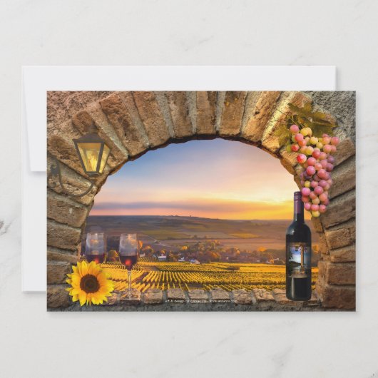 ワインをテーマにしたヴィネヤードバチェロレッテ招待状 招待状 (裏面)