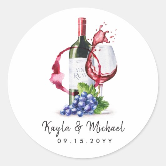 ワインをテーマにした特別な行事の祝い方 ラウンドシール (正面)