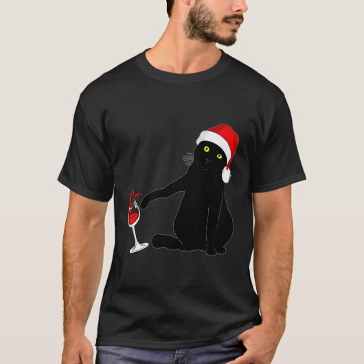 ワインをテーマにした猫 Tシャツ (正面)