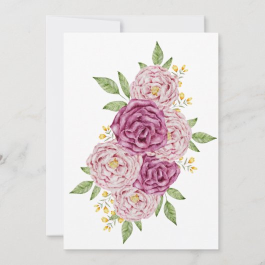 ワインをテーマにした花びらとプロセッコブライダルシャワー 招待状 (裏面)