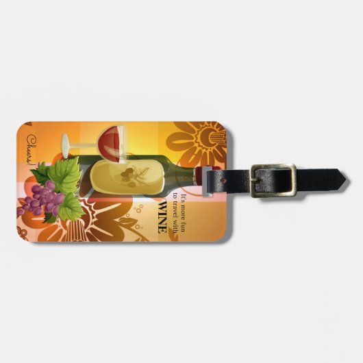 ワインをテーマにした芸術的デザインラゲッジタグ ラゲッジタグ (正面横)
