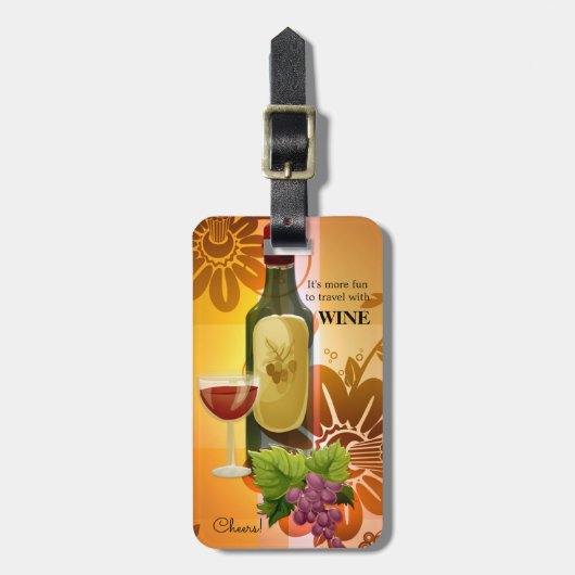 ワインをテーマにした芸術的デザインラゲッジタグ ラゲッジタグ (正面縦)