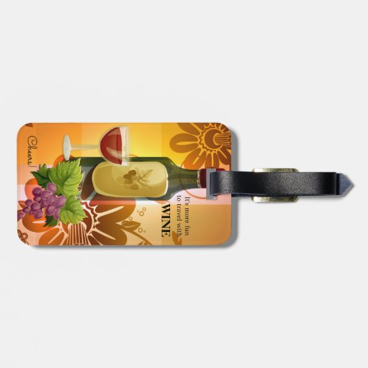 ワインをテーマにした芸術的デザインラゲッジタグ ラゲッジタグ (裏面横)