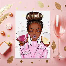 ワインをテーマにした誕生日パーティー 箔招待状