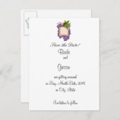 ワインをテーマに日付を保存 案内ポストカード (正面/裏面)