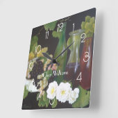 ワインをテーマパーソナライズされたに スクエア壁時計 (傾斜)