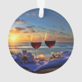 ワインをビーチかわいらし海 オーナメント (裏面)