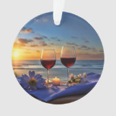 ワインをビーチかわいらし海 オーナメント (正面)