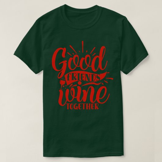 ワインを一緒に楽しむ Tシャツ (デザイン正面)