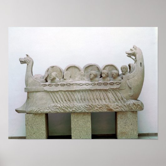 ワインを乗せて輸送する船のモデル ポスター (正面)