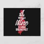 ワインを使わない食事を朝食ワインと呼おもしろいぶ ポストカード (正面)