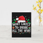 ワインを全部飲み干す家族でお揃い 最も ありそう カード (黄色い花)