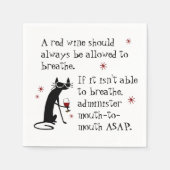 ワインを呼吸または口から口へのおもしろい引用文 スタンダードカクテルナプキン (正面)