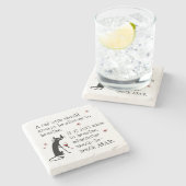 ワインを呼吸または口から口へのおもしろい引用文 ストーンコースター (横)