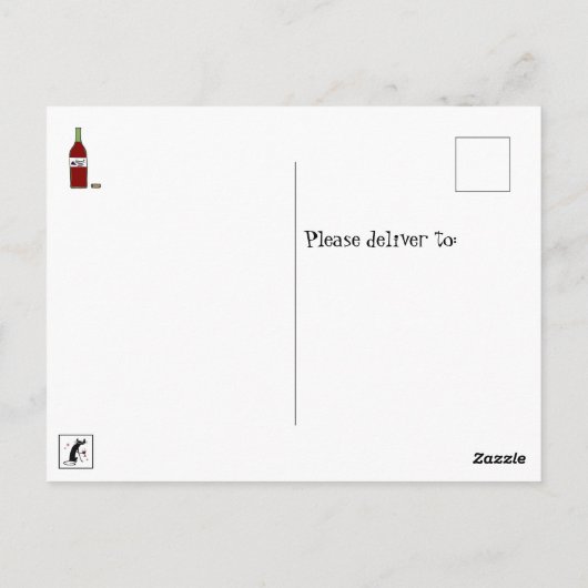 ワインを呼吸または口から口へのおもしろい引用文 ポストカード (裏面)