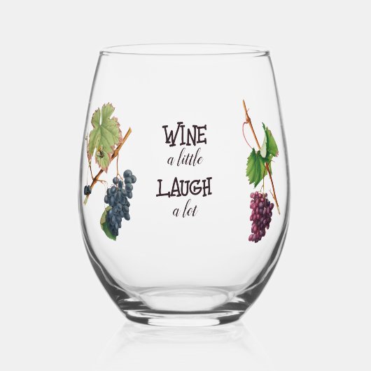 ワインを少し笑おもしろいう ステムなしワイングラス (正面)