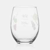 ワインを少し笑おもしろいう ステムなしワイングラス (裏面)