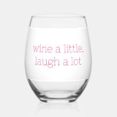 ワインを少し笑おもしろいう ステムなしワイングラス (正面)