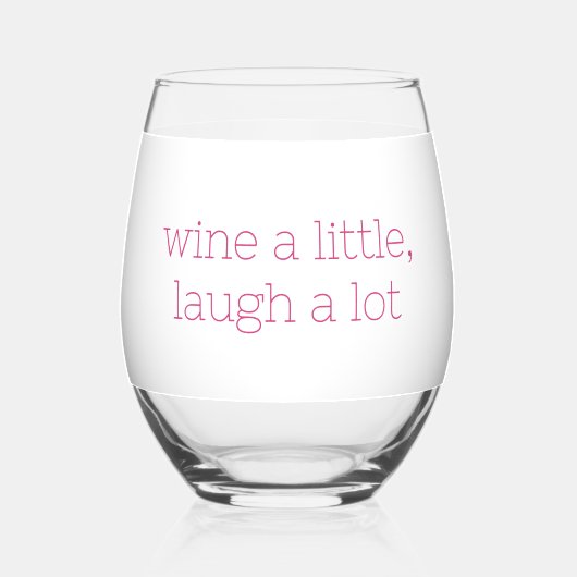 ワインを少し笑おもしろいう ステムなしワイングラス (正面)