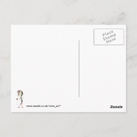 ワインを少し飲む – あなたはよ感じり良くなる！ワイおもしろいンギフト ポストカード (裏面)