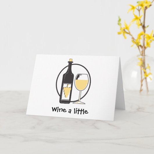 ワインを少し飲む カード (黄色い花)