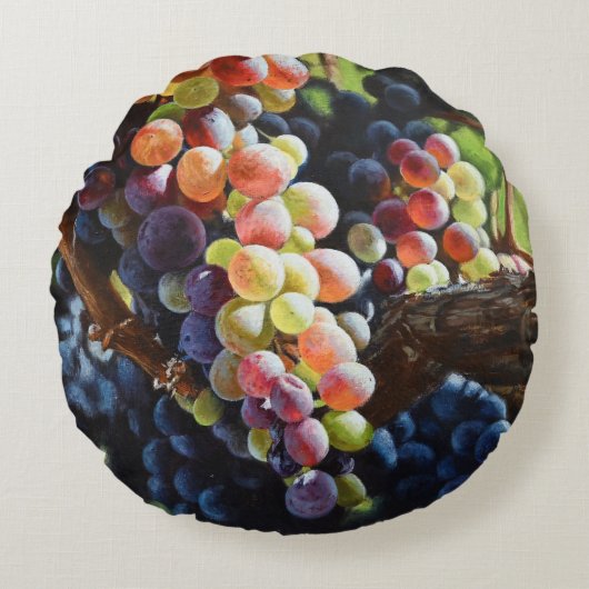 ワインを愛する人たちのために豊富なブドウ&ワイナリー ラウンドクッション (正面)