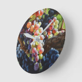 ワインを愛する人たちのために豊富なブドウ&ワイナリー ラウンド壁時計 (傾斜)