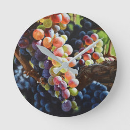 ワインを愛する人たちのために豊富なブドウ&ワイナリー ラウンド壁時計