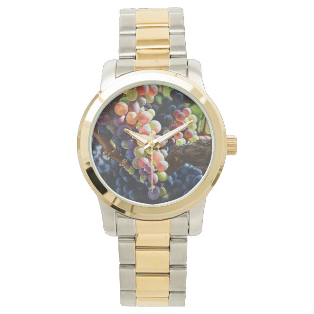 ワインを愛する人たちのために豊富なブドウ&ワイナリー 腕時計 (正面)