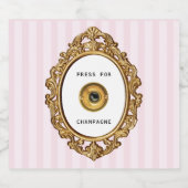 ワインを押きらめくす |ピンクストライプ色 スパークリングワインラベル (シングルラベル)