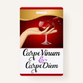 ワインを押収する日用ラニヤードバッジ バッジ (正面)