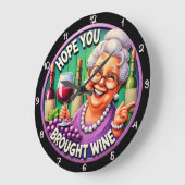 ワインを持って来てほしい ラージ壁時計 (傾斜)