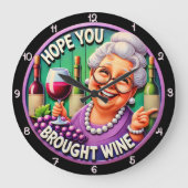 ワインを持って来てほしい ラージ壁時計 (正面)