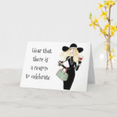 ワインを持っ祝て誕生日をしよう! カード (黄色い花)