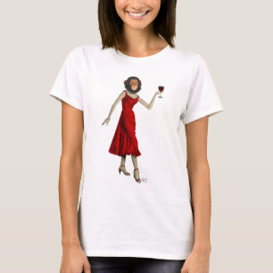 ワインを持つチンパンジー Tシャツ